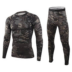 Термобілизна чоловіча Lesko A152 Camouflage Black 2XL для холодної погоди