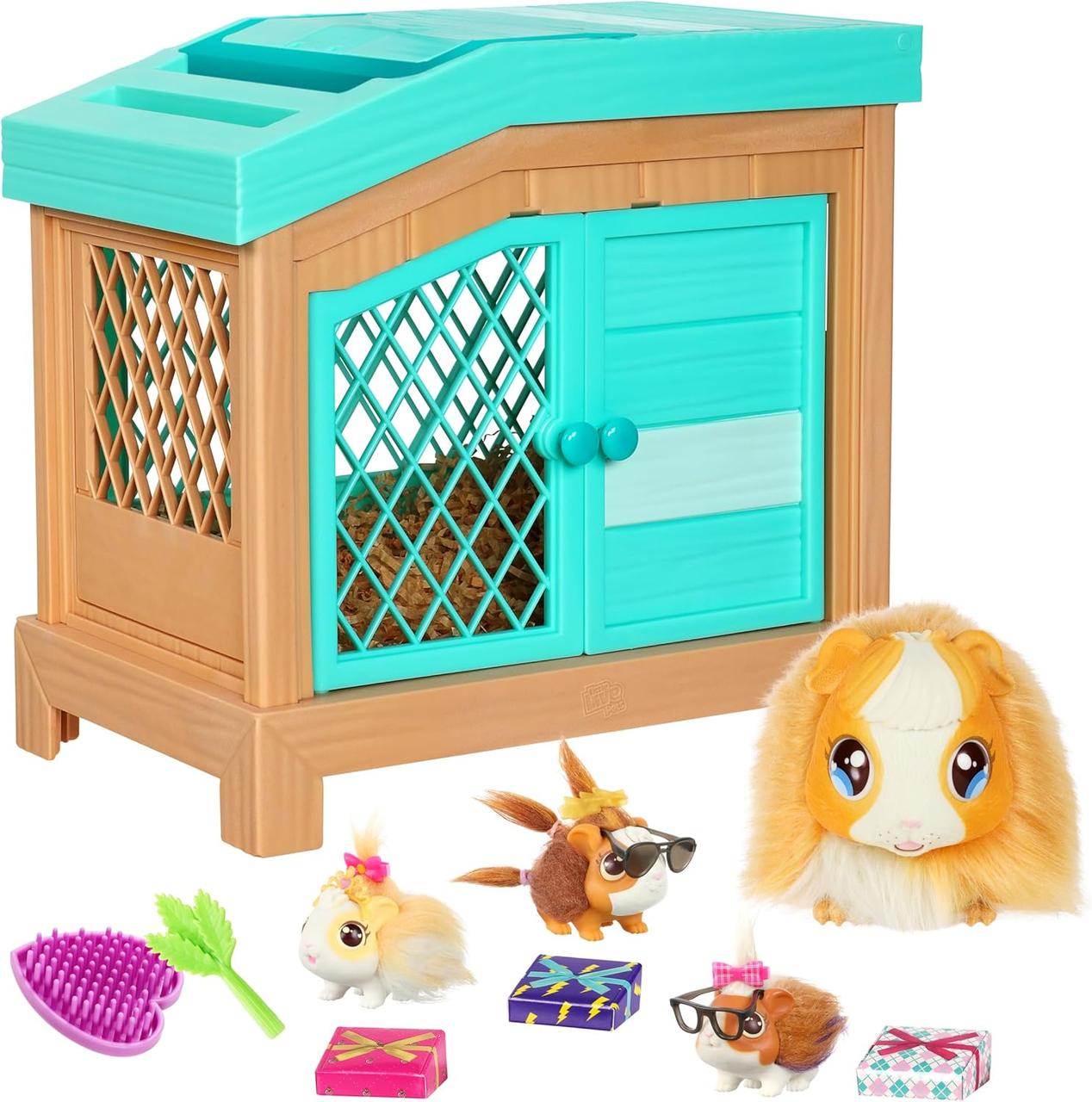 Little live pets mama surprise guinea pig м'яка інтерактивна морська свинка с дитинчатами.