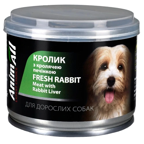 Консерви AnimAll для собак, з кролем та кролячою печінкою,  195 г