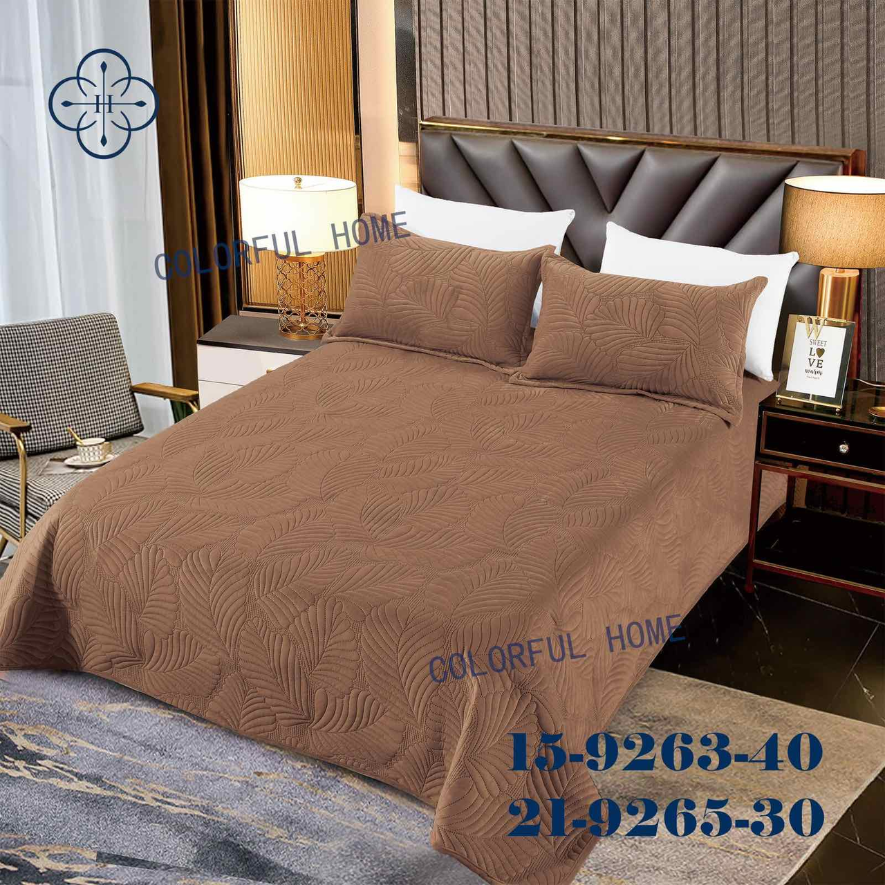 Покривало х/б розмір 200*230 з 2 наволочками (50*70) мікс кольорів у пачці від 5 шт., фото 1