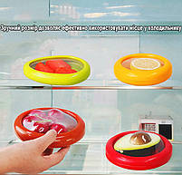 Контейнер для зберігання нарізаних овочів та фруктів червоного кольору круглої форми 12,5*2,5см 29344, фото 3