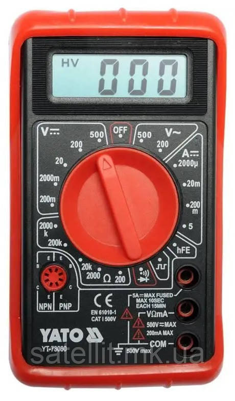 Мультиметр YATO 0-500V, YT-73080