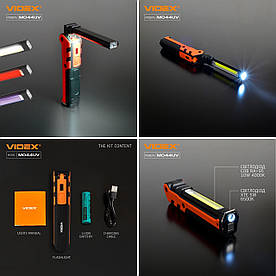 Багатофункціональний Ліхтарик VIDEX VLF-M044UV 400Lm 4000K | CREE+COB+UV | Магніт | USB-C