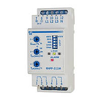 Реле напруги NOVATEK-ELECTRO РНПП-311М (24V) трифазне з контролем фаз, контролю та захисту перенапруги