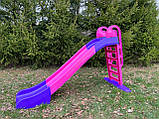 Гірка дитяча пластикова велика, 243 см Doloni (Фіолетова-рожева), фото 3