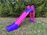 Гірка дитяча пластикова велика, 243 см Doloni (Фіолетова-рожева), фото 4
