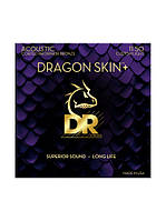 Струни для акустичної гітари DR Strings DRAGON SKIN+ Acoustic Phosphor Bronze Custom Light (11-50)