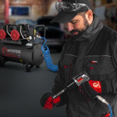 Шланг спіральний поліуретановий з швидкороз'ємними з'єднаннями 20 м, 8*12 мм INTERTOOL PT-1718 Шланг спіральний поліуретановий з швидкороз'ємними з'єднаннями