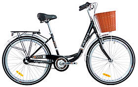 Міський велосипед із Корзиною Ardis Lido Nexus 26 Дюймів, 16.5 алюмінієва рама, Чорний, Планетарка на 3 швидкості