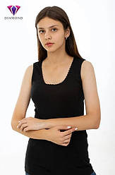 Майка жіноча в рубчик (чорна)