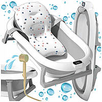 Дитяча ванночка складана з подушкою, термометром Kanzaa сіра