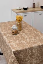 Водовідштовхувальна скатертина 120х180 см, Скатертини з просоченням прямокутна для кухні Бежевий