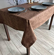 Водовідштовхувальна скатертина 120х180 см, Скатертини з просоченням прямокутна для кухні Кавовий