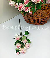 Гілка троянди дрібної кущової. 50см. Світло рожева.