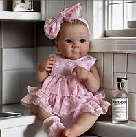 Реалистичная кукла Реборн как живая девочка подвижная винил-силиконовая можно купать 3d-кожа reborn doll 48 см