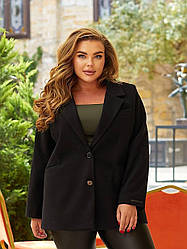 Жіночий діловий вовняний піджак на ґудзиках з підкладкою, норма та батал