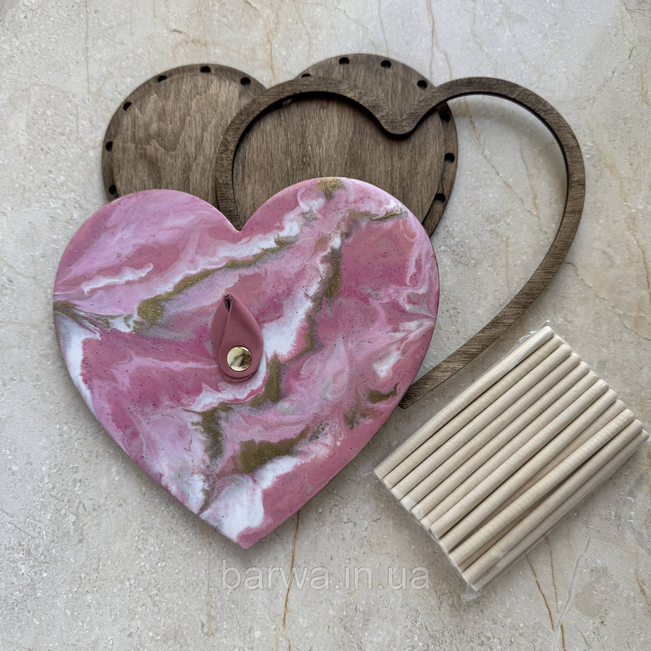 Конструктор для скриньки з кришкою "СЕРДЕНЬКО", розмір 19 х 19 см