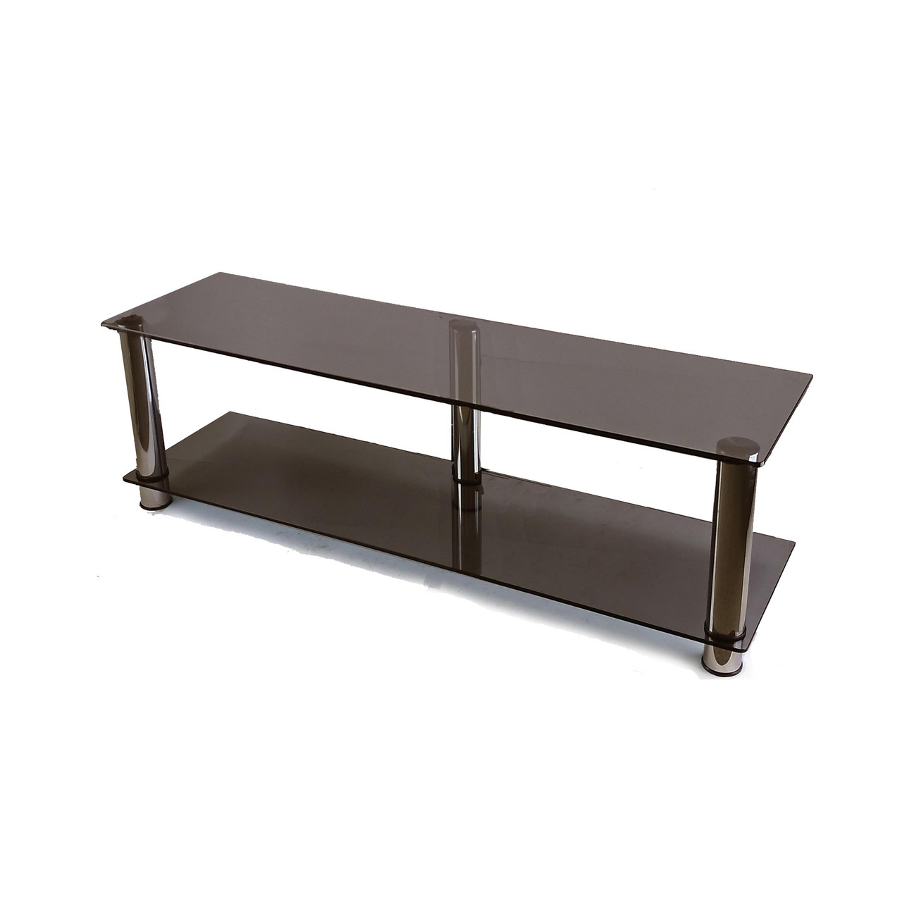 Тумба під телевізор із скла Commus Аскет MX Mini bronza-chr коричнева (1250х350х376), фото 1