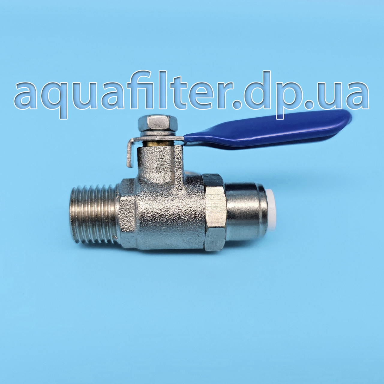 Латунний кульовий кран для фільтра 1/4" ЗР – 1/4" JACO зі швидкознімним з'єднанням