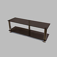 Тумба ТВ зі скла 1100х350х374 Commus Аскет new Mini bronza-met коричнева
