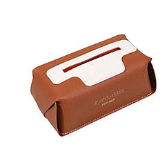 Серветниця автомобільна 21х12х8 см контейнер для серветок в автомобиль Коричневий Lugi