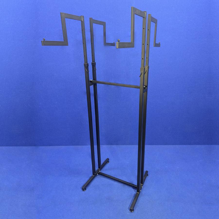 Стійка-вішало для одягу Квадро 4 кронштейни зигзаг, чорна, фото 1