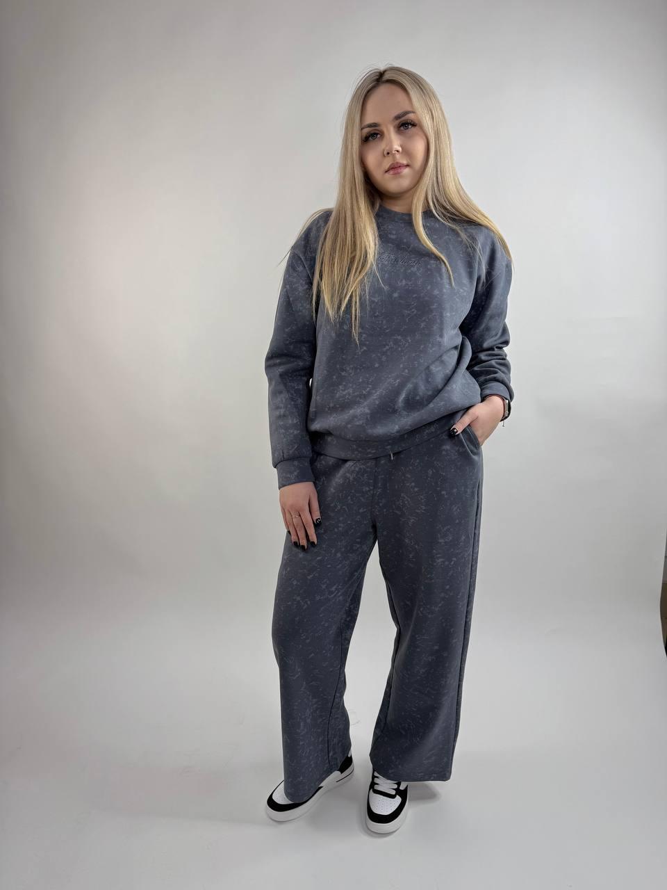 Жіночий весняний спортивний костюм сірий No 112 ( р. S-XL)