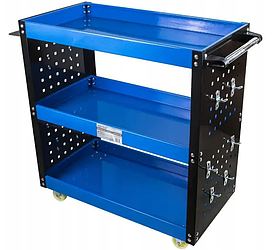 Візок для інструментів Vorfal з гачками та колесами, 3 полиці, 100 кг, Польща