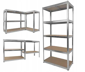 Металевий стелаж Titan 180×90×40 см, 5 полиць, 875 кг, оцинкований, без гвинтів