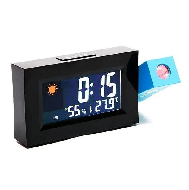 Настільний LED годинник метеостанція з проекцією часу 8555 Z