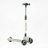 Самокат триколісний Skyper FG-01417 Сірий, з LED-підсвіткою коліс і платформи, українське озвуч