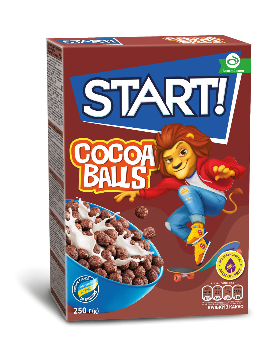 Кульки START з какао. Шоколадний сухий сніданок 250г, фото 1