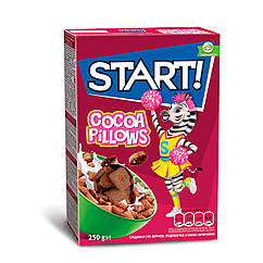 Подушечки START з начинкою Какао. Сухий сніданок з шоколадною начинкою 250г