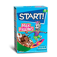 Подушечки START з молочною начинкою. Готовий сніданок з молочним кремом 250г