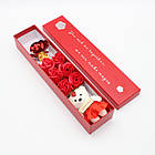 Троянди з мила та ведмедик + Подарунок Кулон з ланцюжком / Бокс з мильних троянд і плюшевого ведмедика, фото 9