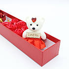 Троянди з мила та ведмедик + Подарунок Кулон з ланцюжком / Бокс з мильних троянд і плюшевого ведмедика, фото 8