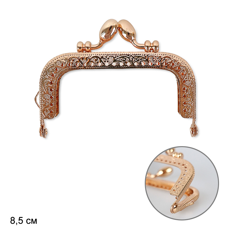 Фермуар для гаманця, квадратний, 8.5 см, золото, фото 1