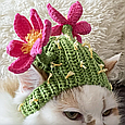 ШАПКА КАКТУС ДЛЯ КОТА, Майстер-клас із в'язання (рівень початківець), фото 7