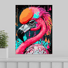 Картини за номерами 30*40 "Чарівне фламінго" NoFH-14, чорне полотно, Strateg