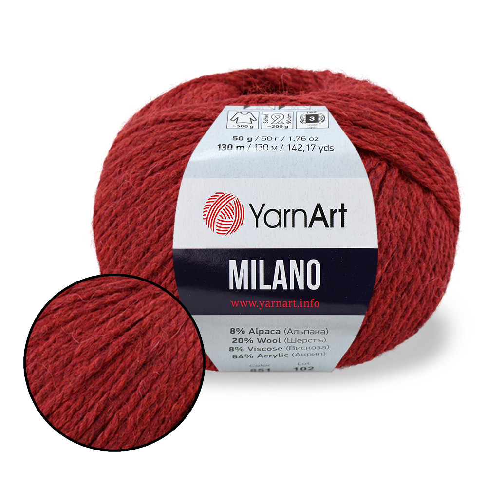 YarnArt Milano, Червоний №862, фото 1