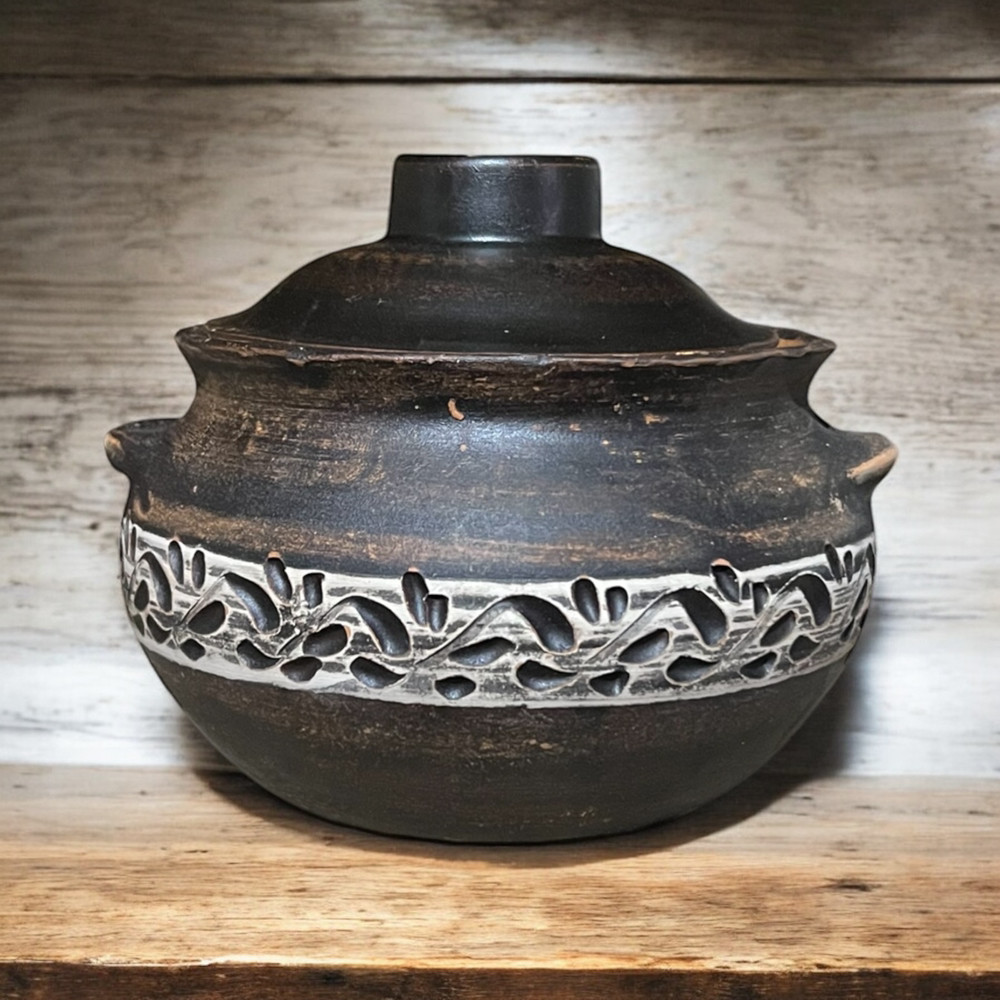 Горщик для запікання ангоб 600мл із червоної глини