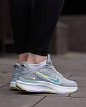 Жіночі кросівки Nike Zoom Winflo Grey White весна-осінь-літо в сітку сірі. Живе фото, фото 7