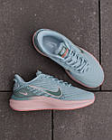 Жіночі кросівки Nike Zoom Winflo Blue Pink весна-осінь-літо в сітку блакитні. Живе фото, фото 4