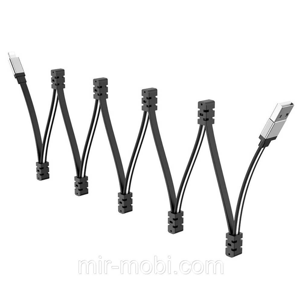 Кабель Hoco U103 Magnetic Absorption, Lightning, 1m, 2.4A, Black