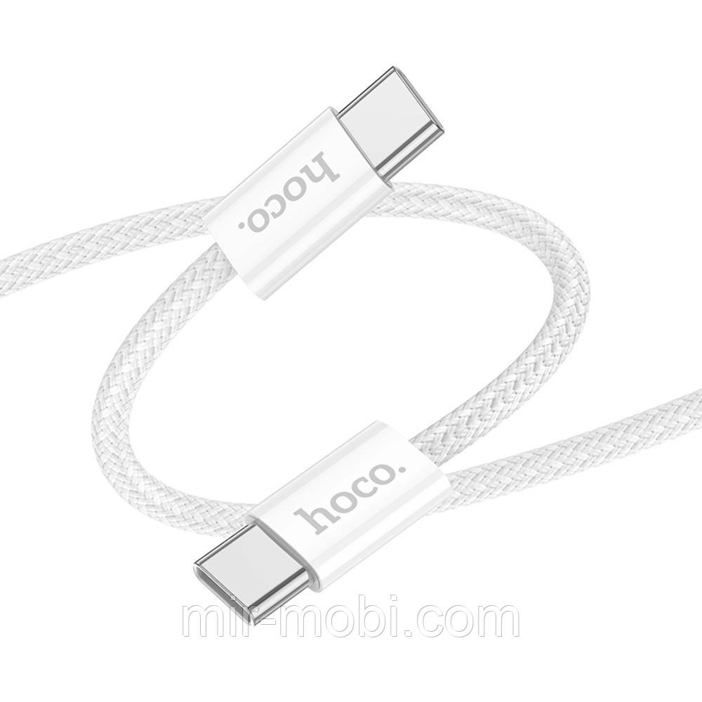 Кабель Hoco X104 Source, Type-C to Type-C, 1m, 60W, White