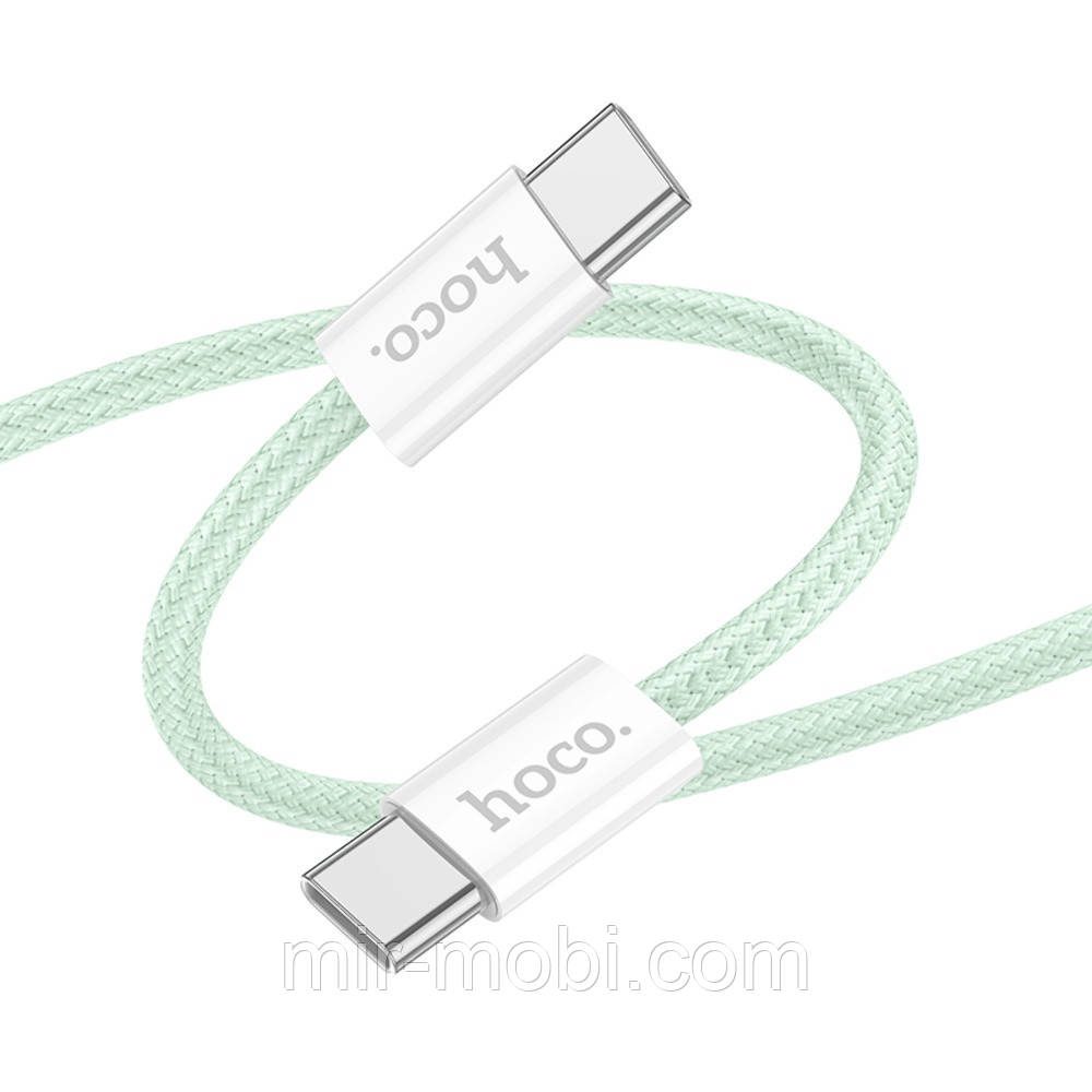 Кабель Hoco X104 Source, Type-C to Type-C, 2m, 60W, Green