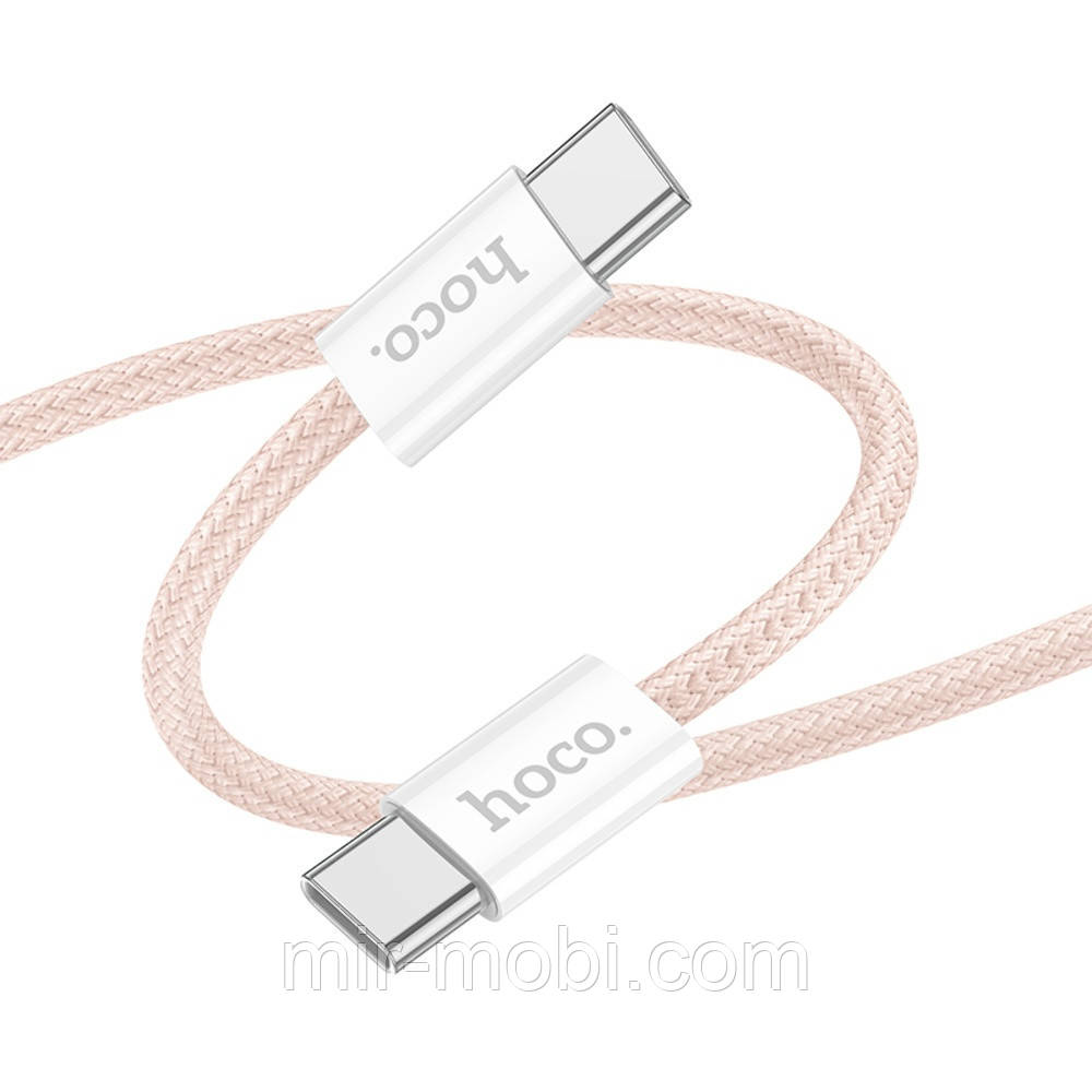 Кабель Hoco X104 Source, Type-C to Type-C, 2m, 60W, Pink