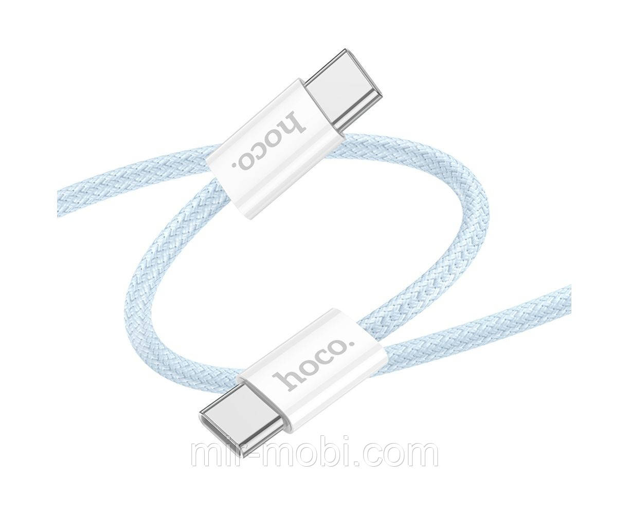 Кабель Hoco X104 Source, Type-C to Type-C, 2m, 60W, Blue