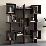 Стелаж для книг і декоративних елементів з ЛДСП Сучасна книжкова полиця з оригінальним дизайном 180 см, фото 3