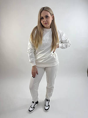 Жіночий весняний спортивний костюм білий No 827 ( р. S-XL)